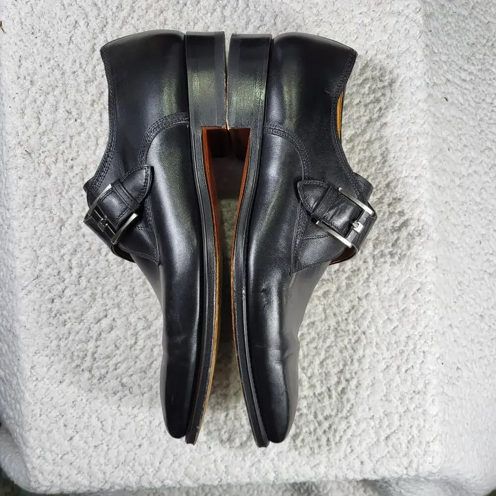 Magnanni Marco II Monk Strap Leather Dress Shoes slip-on loafers  Size 9.5